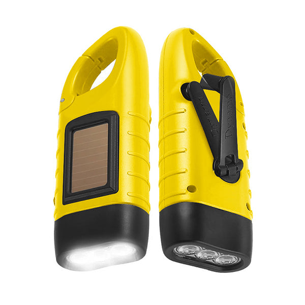 Hand Crank Solar Powered Rechargeable LED Flashlight