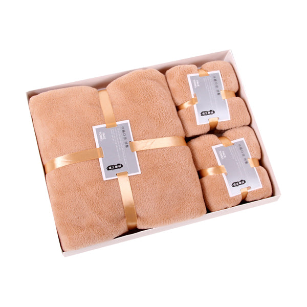 Coral Fleece Bath Towel & Face Towel Set