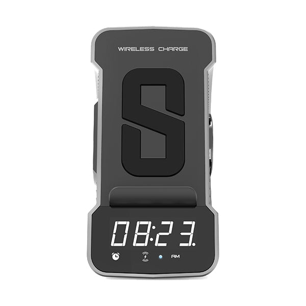 Alarm Radio Speaker with Wireless Charging Phone Stand