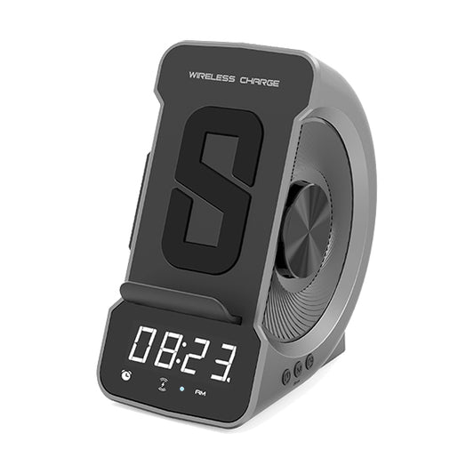 Alarm Radio Speaker with Wireless Charging Phone Stand