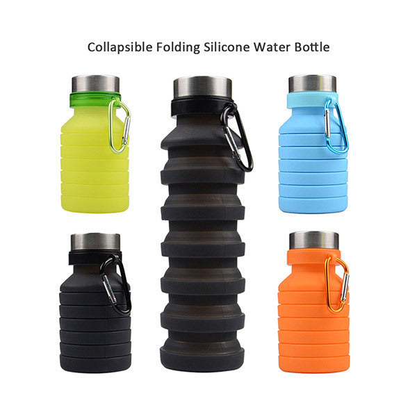 Collapsible Folding Silicone Water Bottle - Pack of 2