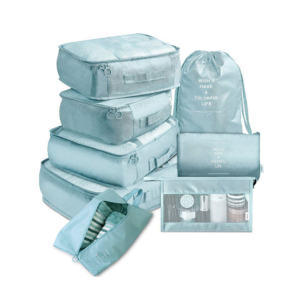 8-piece Travel Organizer Set with Shoe Bag