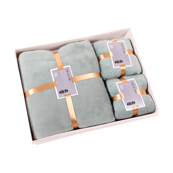 Coral Fleece Bath Towel & Face Towel Set